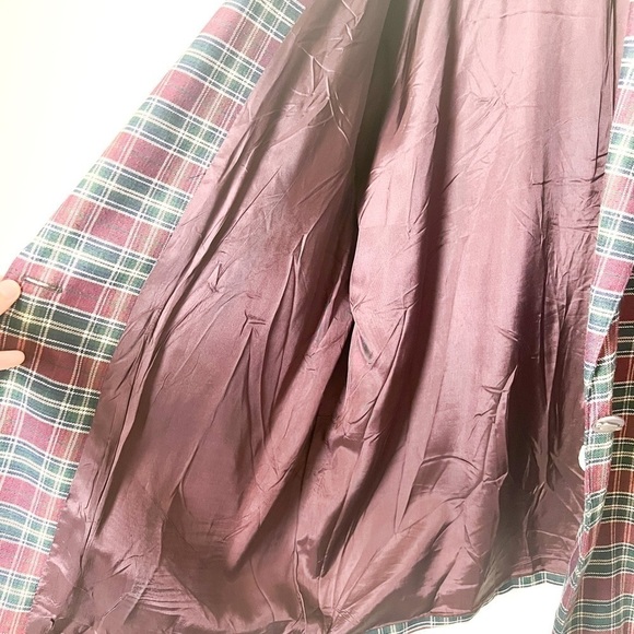 Vintage 80s Oversized Plaid Academia Red Blazer - Picture 6 of 7
